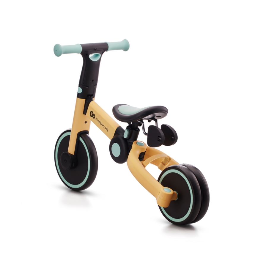 KINDERKRAFT - Dziecięcy rowerek do pchania 3w1 4TRIKE żółty/miętowy