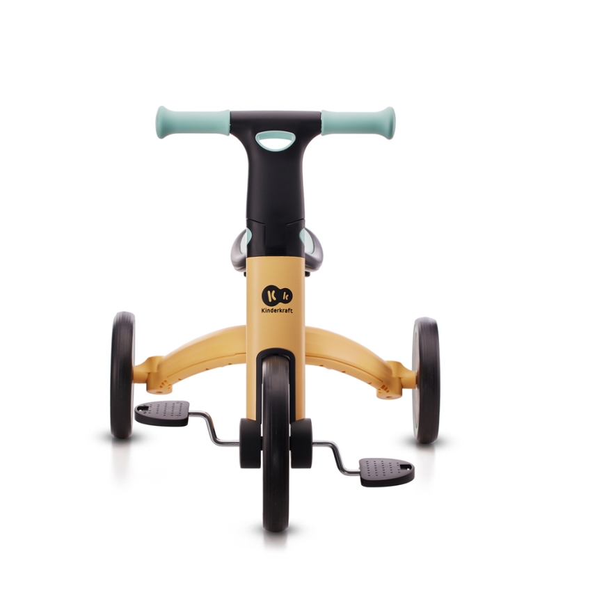 KINDERKRAFT - Dziecięcy rowerek do pchania 3w1 4TRIKE żółty/miętowy