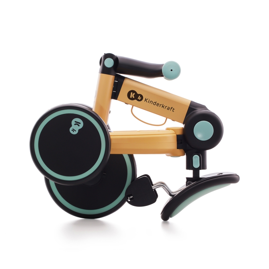 KINDERKRAFT - Dziecięcy rowerek do pchania 3w1 4TRIKE żółty/miętowy