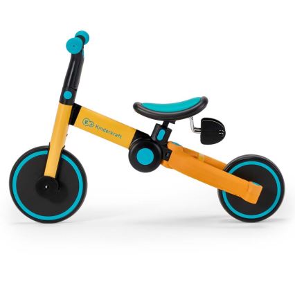 KINDERKRAFT - Dziecięcy rowerek do pchania 3w1 4TRIKE żółty/turkusowy