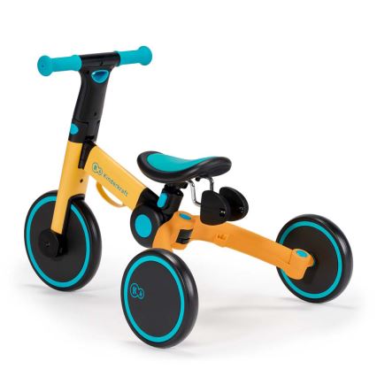 KINDERKRAFT - Dziecięcy rowerek do pchania 3w1 4TRIKE żółty/turkusowy