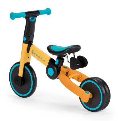 KINDERKRAFT - Dziecięcy rowerek do pchania 3w1 4TRIKE żółty/turkusowy