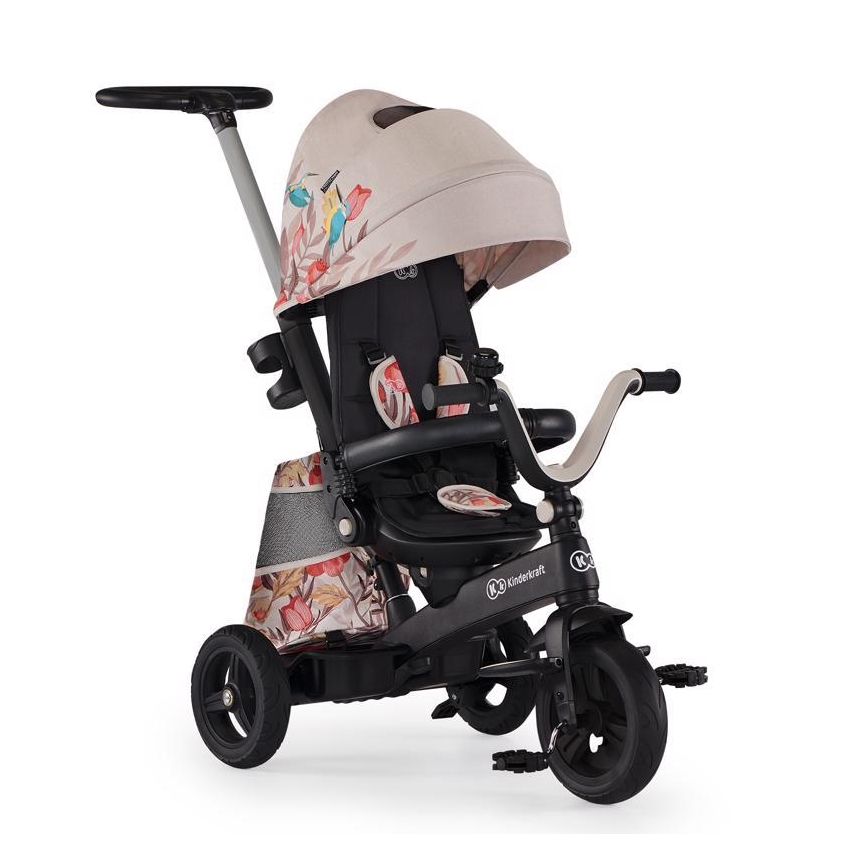 KINDERKRAFT - Dziecięcy rowerek trójkołowy 5w1 EASYTWIST beż/czarny