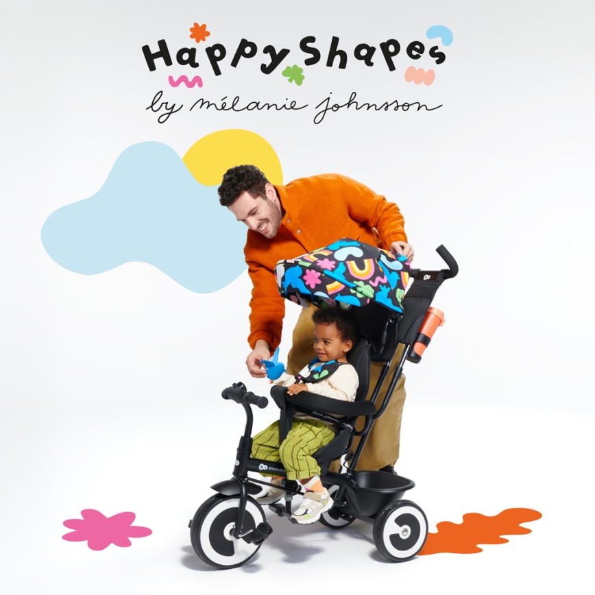 KINDERKRAFT - Dziecięcy rowerek trójkołowy ASTON Happy shapes