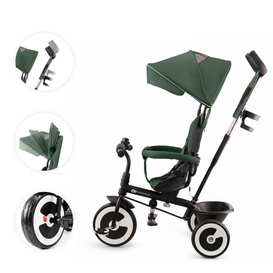 KINDERKRAFT - Dziecięcy rowerek trójkołowy ASTON Mystic green