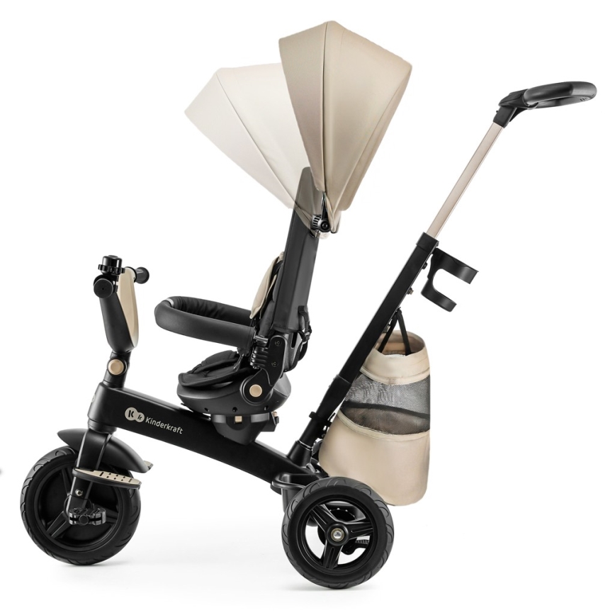 KINDERKRAFT - Dziecięcy trójkołowiec 5w1 EASYTWIST beżowy