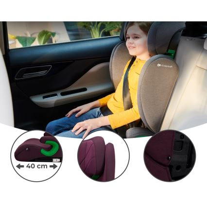 KINDERKRAFT - Fotelik samochodowy JUNIOR FIX 2 (100-150 cm) Cherry pearl