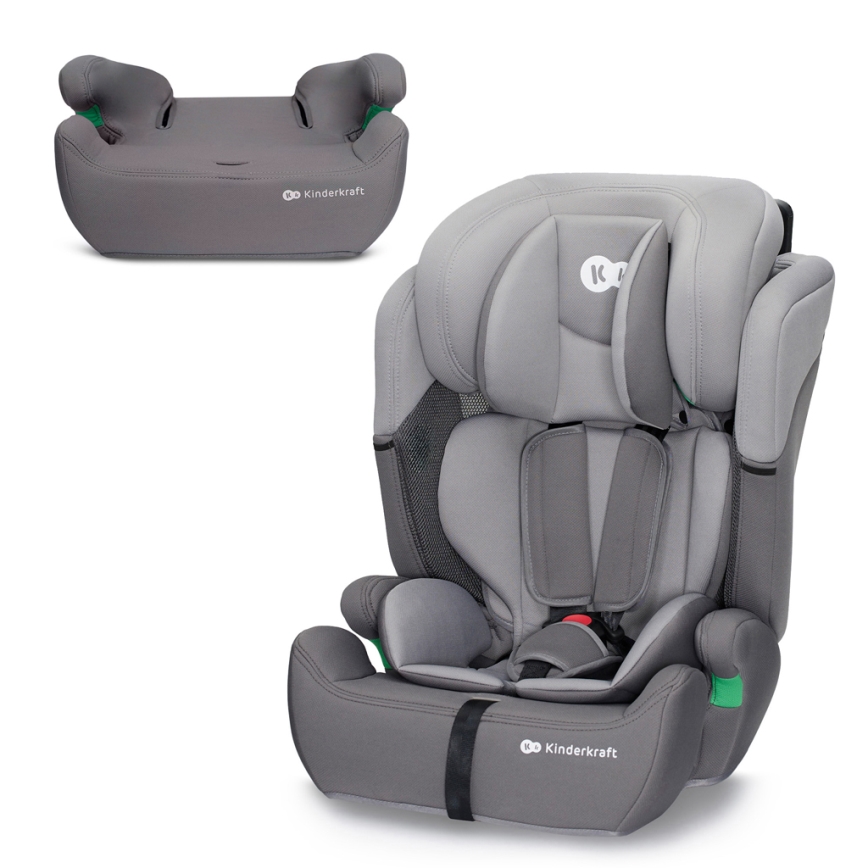 KINDERKRAFT - Fotelik samochodowy COMFORT UP i-Size (76-150 cm) jasnoszary