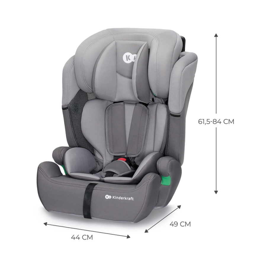 KINDERKRAFT - Fotelik samochodowy COMFORT UP i-Size (76-150 cm) jasnoszary