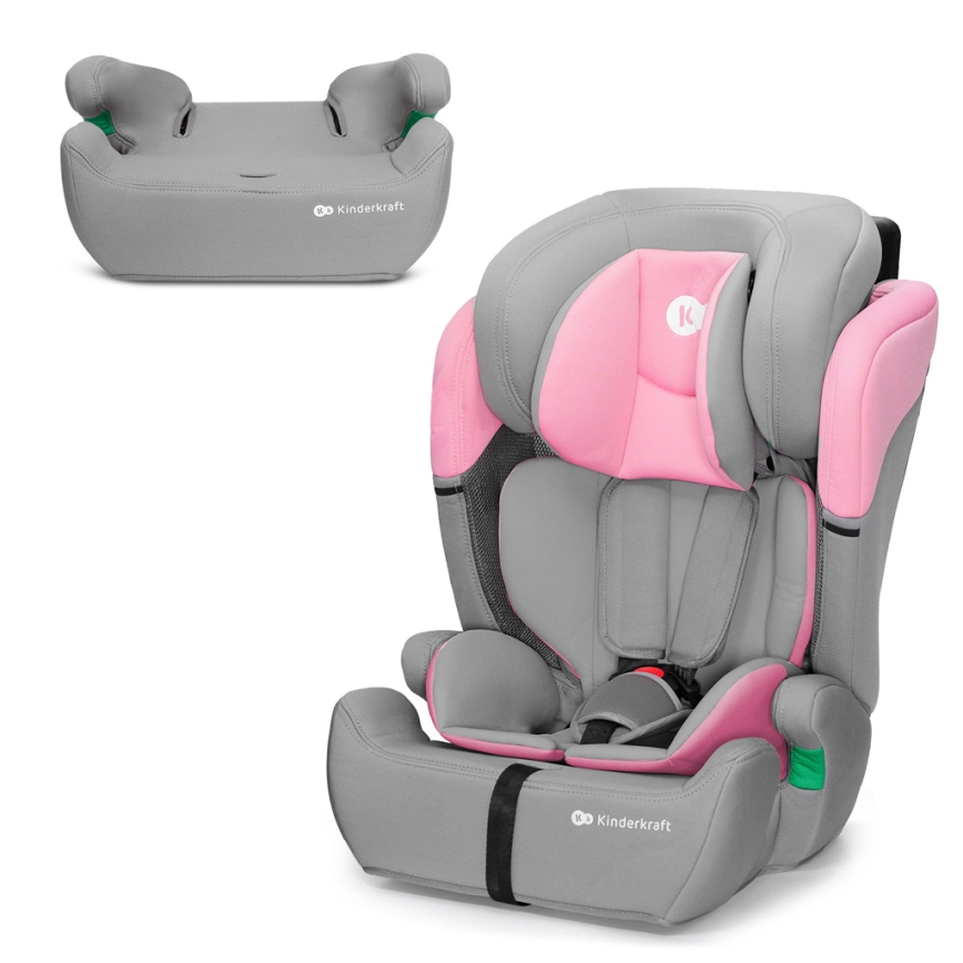KINDERKRAFT - Fotelik samochodowy COMFORT UP i-Size (76-150 cm) szary/różowy