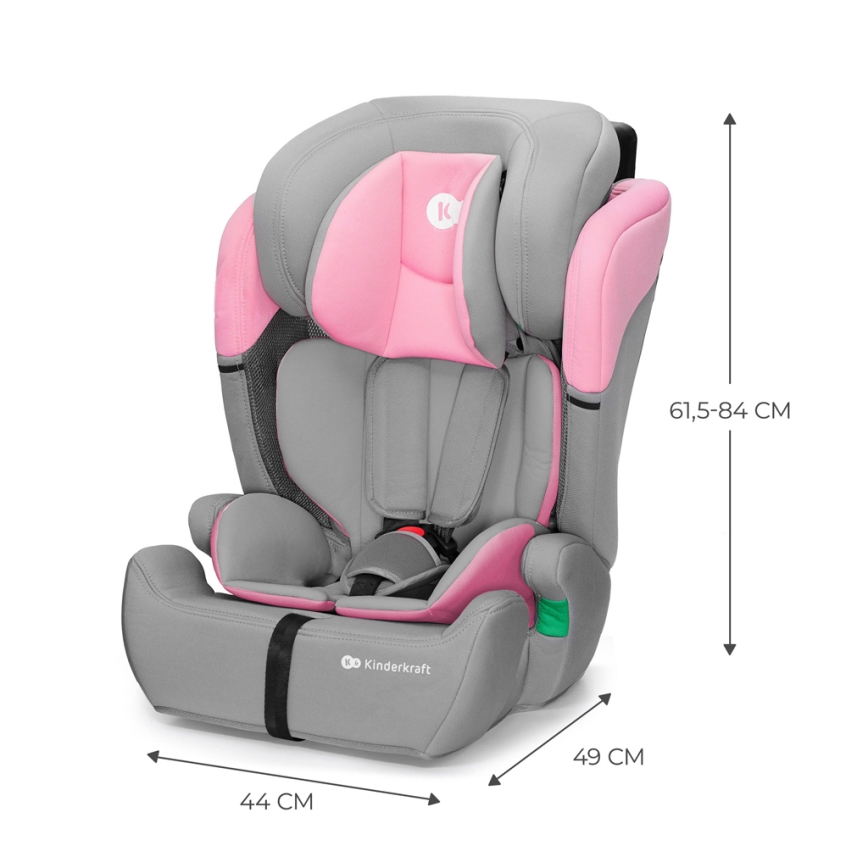 KINDERKRAFT - Fotelik samochodowy COMFORT UP i-Size (76-150 cm) szary/różowy