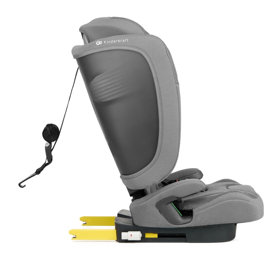 KINDERKRAFT - Fotelik samochodowy FIX2GO i-Size 76-150 cm szary