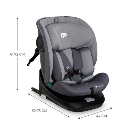 KINDERKRAFT - Fotelik samochodowy I-GROW i-Size (40-150 cm) szary