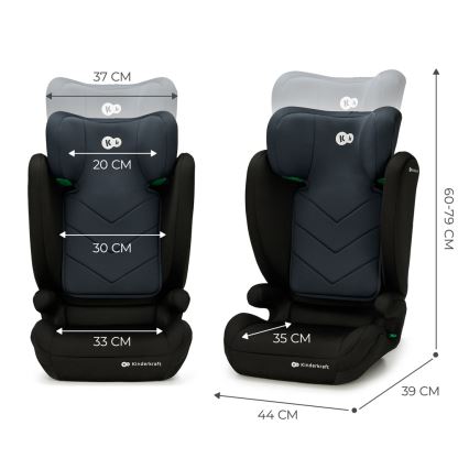 KINDERKRAFT - Fotelik samochodowy I-SPARK i-Size (100-150 cm) czarny