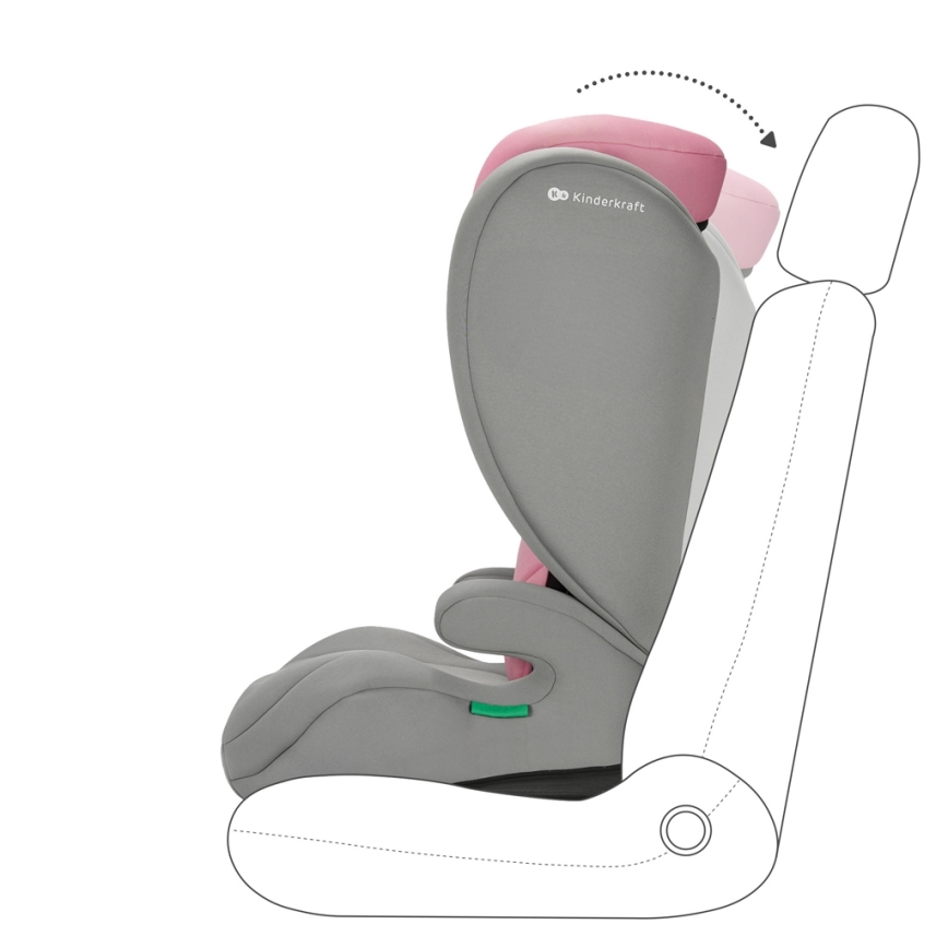 KINDERKRAFT - Fotelik samochodowy I-SPARK i-Size (100-150 cm) różowy