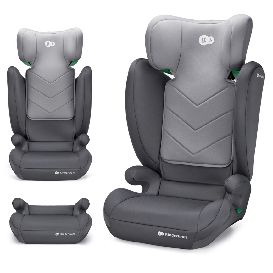 KINDERKRAFT - Fotelik samochodowy I-SPARK i-Size (100-150 cm) szary