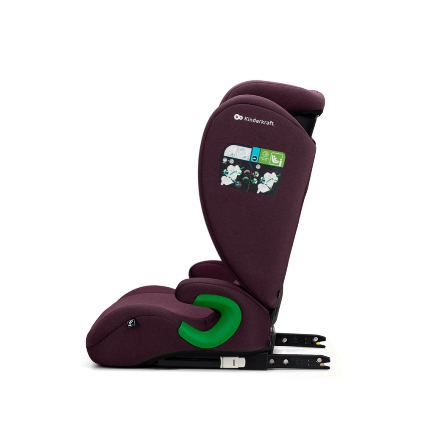 KINDERKRAFT - Fotelik samochodowy JUNIOR FIX 2 (100-150 cm) Cherry pearl
