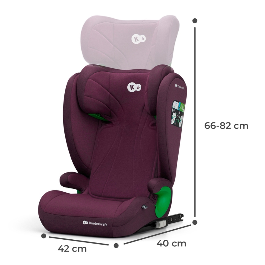 KINDERKRAFT - Fotelik samochodowy JUNIOR FIX 2 (100-150 cm) Cherry pearl