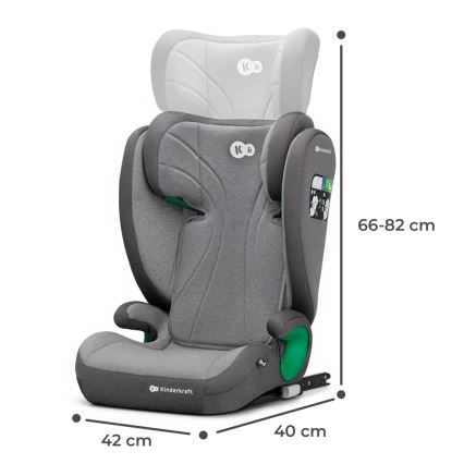 KINDERKRAFT - Fotelik samochodowy JUNIOR FIX 2 (100-150 cm) Rocket grey