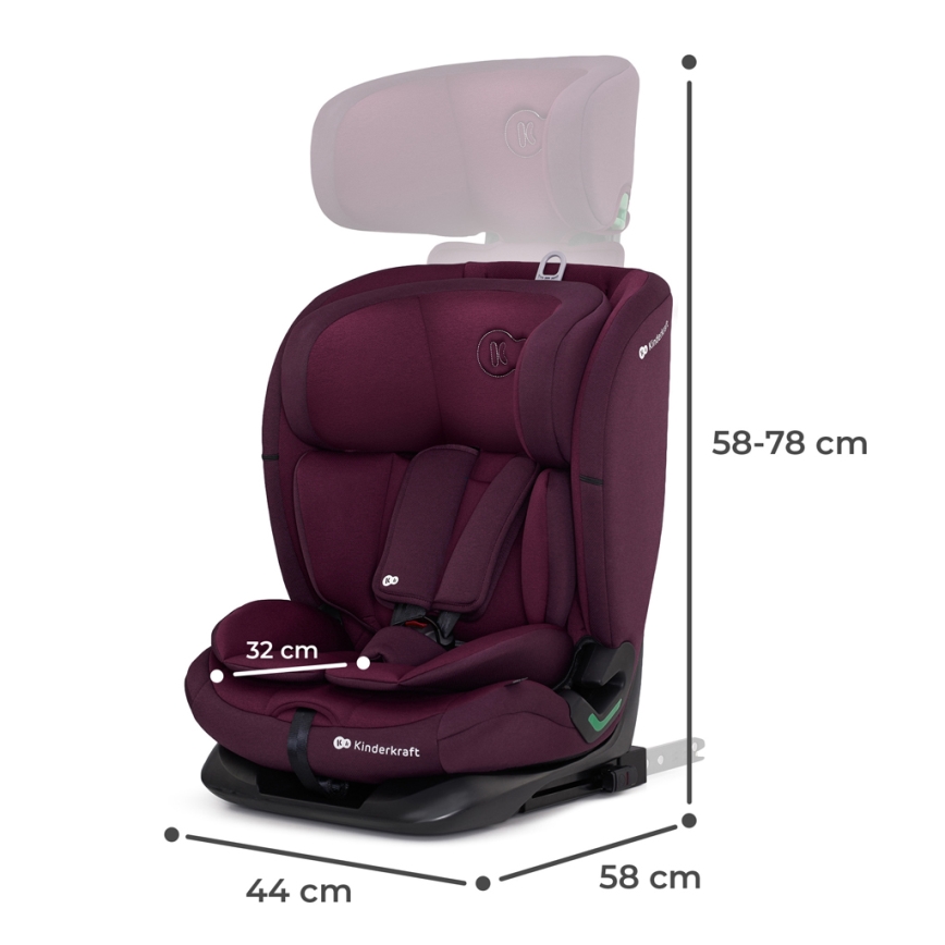 KINDERKRAFT - Fotelik samochodowy ONETO 3 i-Size (76-150 cm) + Isofix Cherry pearl