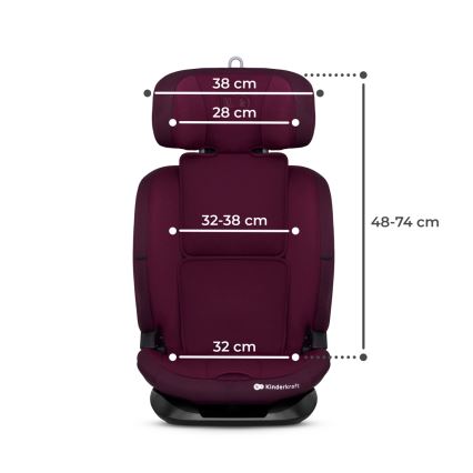KINDERKRAFT - Fotelik samochodowy ONETO 3 i-Size (76-150 cm) + Isofix Cherry pearl