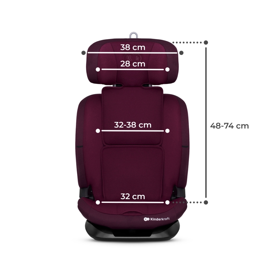 KINDERKRAFT - Fotelik samochodowy ONETO 3 i-Size (76-150 cm) + Isofix Cherry pearl