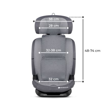 KINDERKRAFT - Fotelik samochodowy ONETO 3 i-Size (76-150 cm) + Isofix Cool grey
