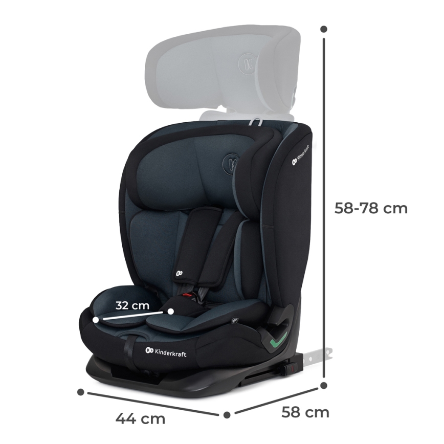 KINDERKRAFT - Fotelik samochodowy ONETO 3 i-Size (76-150 cm) + Isofix Graphite black