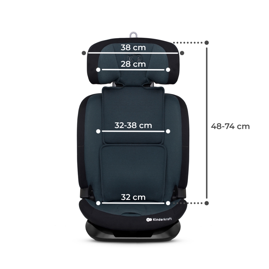 KINDERKRAFT - Fotelik samochodowy ONETO 3 i-Size (76-150 cm) + Isofix Graphite black
