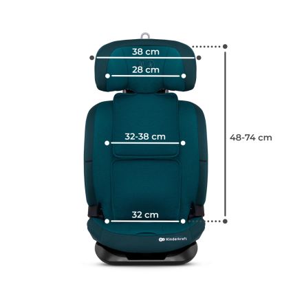 KINDERKRAFT - Fotelik samochodowy ONETO 3 i-Size (76-150 cm) + Isofix Harbor blue