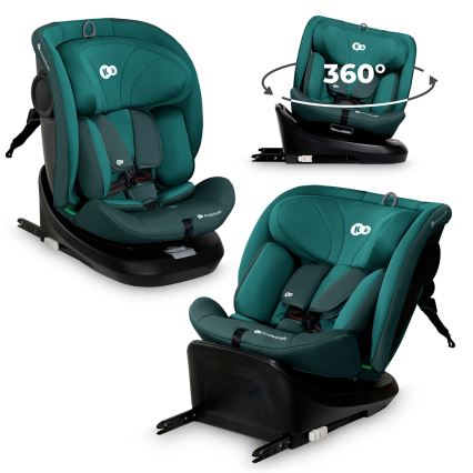 KINDERKRAFT - Fotelik samochodowy z obrotową bazą I-GROW i-Size 40-150 cm turkusowy