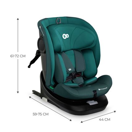 KINDERKRAFT - Fotelik samochodowy z obrotową bazą I-GROW i-Size 40-150 cm turkusowy