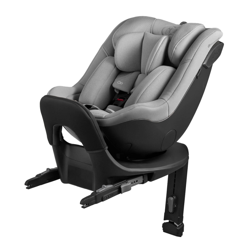KINDERKRAFT - Fotelik samochodowy z obrotową bazą I-GUARD i-Size 40-105 cm szary