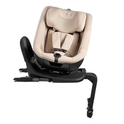 KINDERKRAFT - Fotelik samochodowy z obrotową bazą I-GUARD PRO i-Size 61-105 cm beżowy
