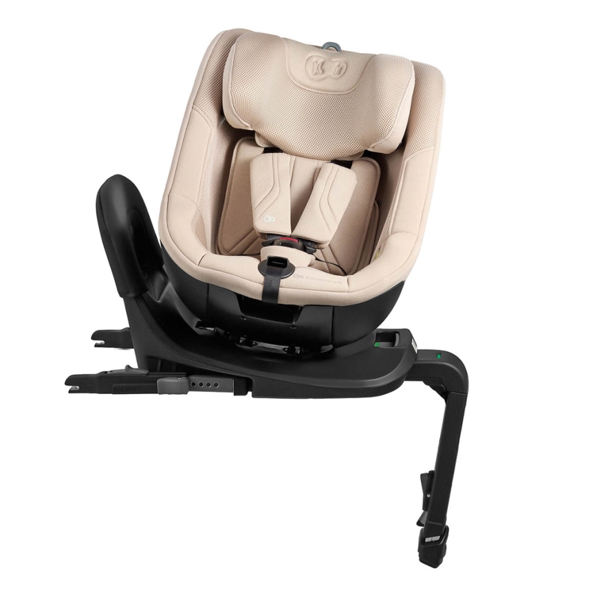 KINDERKRAFT - Fotelik samochodowy z obrotową bazą I-GUARD PRO i-Size 61-105 cm beżowy