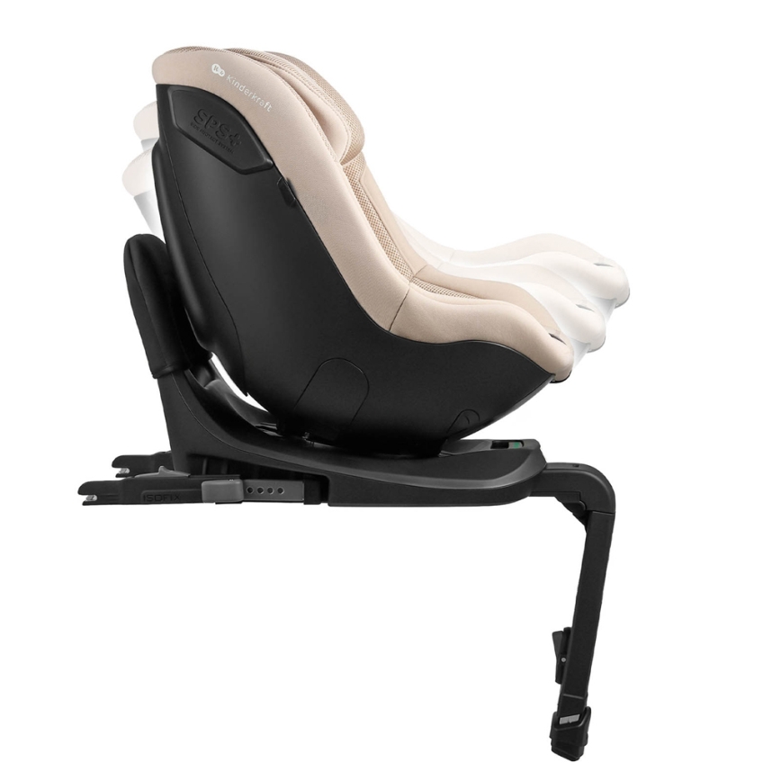 KINDERKRAFT - Fotelik samochodowy z obrotową bazą I-GUARD PRO i-Size 61-105 cm beżowy