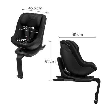 KINDERKRAFT - Fotelik samochodowy z obrotową bazą I-GUARD PRO i-Size 61-105 cm czarny