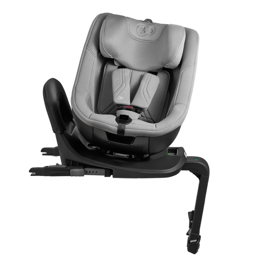 KINDERKRAFT - Fotelik samochodowy z obrotową bazą I-GUARD PRO i-Size 61-105 cm szary