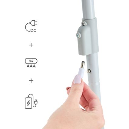 KINDERKRAFT - Huśtawka dziecięca z melodią SWINGEE szara 4xAAA/230V