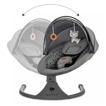 KINDERKRAFT - Huśtawka dziecięca z muzyką 2w1 LUMI 4xAAA ciemnoszary