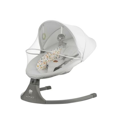 KINDERKRAFT - Huśtawka dziecięca z muzyką 2w1 LUMI jasnoszara