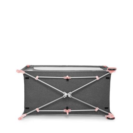 KINDERKRAFT - Łóżeczko turystyczne JOY z akcesoriami szaro-różowe