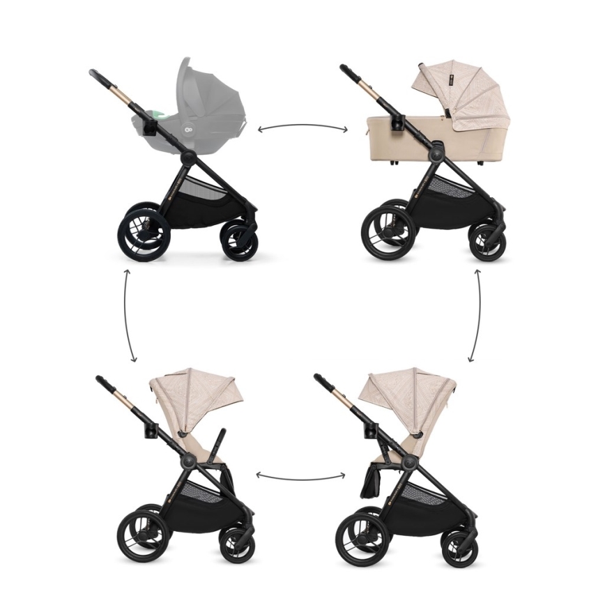 KINDERKRAFT - Kombinowany wózek 2w1 NEA 2 Dune Whisper Bizuu