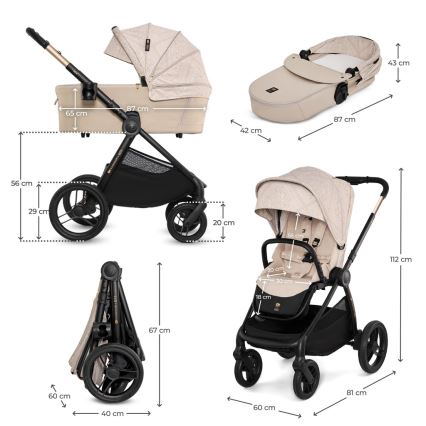 KINDERKRAFT - Kombinowany wózek 2w1 NEA 2 Dune Whisper Bizuu