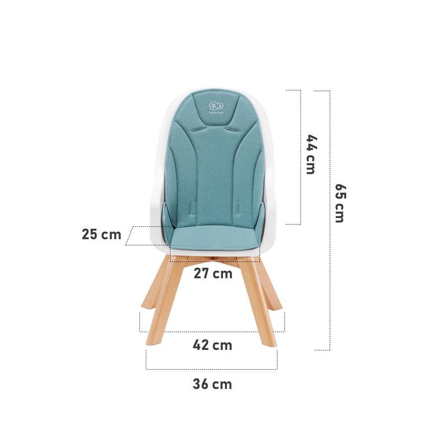 KINDERKRAFT - Krzesełko do karmienia 2w1 TIXI różowe