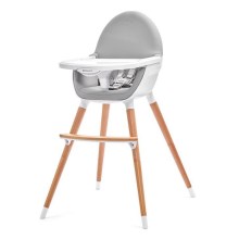 KINDERKRAFT - Krzesełko do karmienia FINI szare/białe