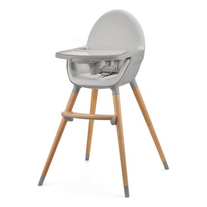KINDERKRAFT - Krzesełko do karmienia dzieci 2w1 FINI2 buk/szary