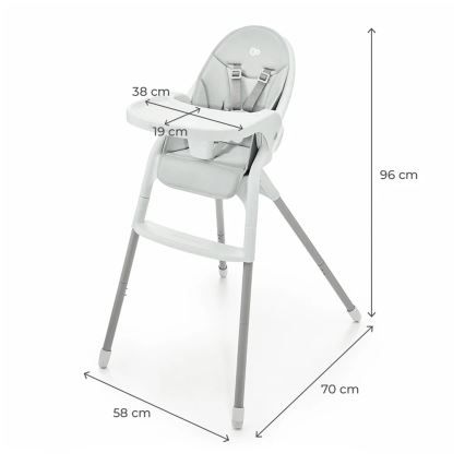 KINDERKRAFT - Krzesło do jadalni dla dzieci 2w1 DINNLY szary