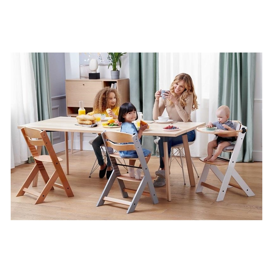 KINDERKRAFT - Krzesło do jadalni dla dzieci ENOCK szare
