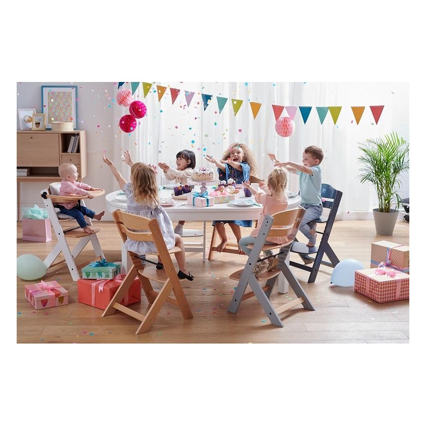 KINDERKRAFT - Krzesło do jadalni dla dzieci ENOCK szare